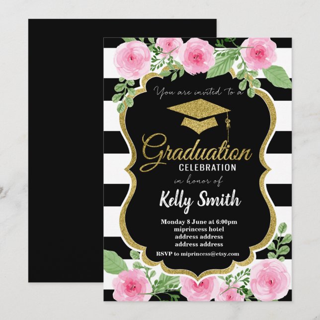 Graduation celebration invitation (Front/Back)