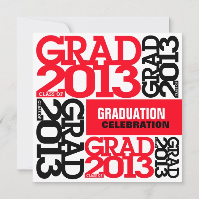 Graduation Celebration Invitation 2013 Red 1 (Front)