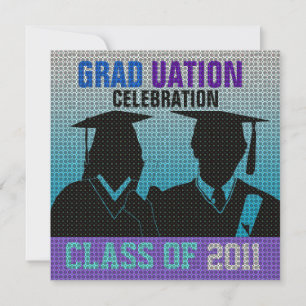 Graduation Celebration Invitation Cap Gown Silo12