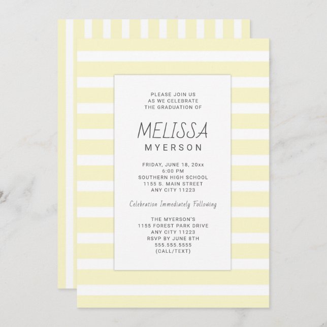 Graduation ceremony and/or party invitations (Front/Back)