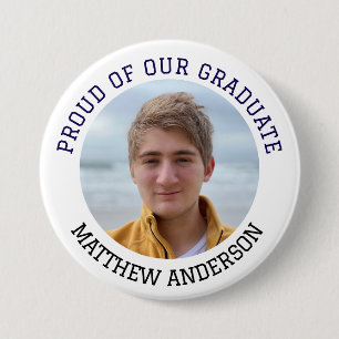 Graduation Ceremony Button with Grad’s Photo Name