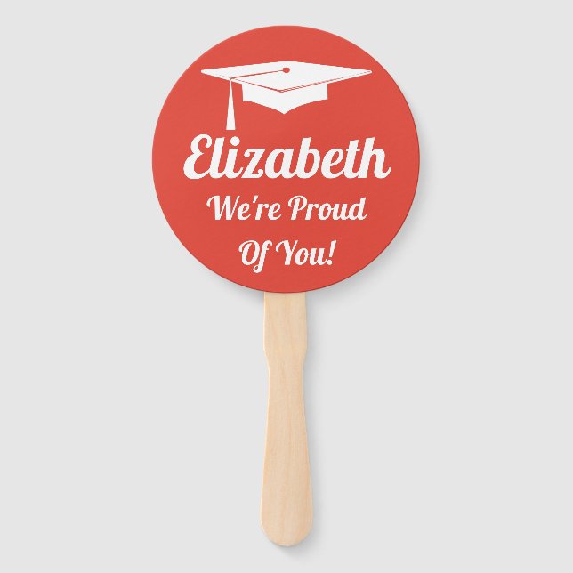 Graduation Ceremony Party Shout Out Hand Fan (Front)