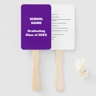 Graduation Ceremony Schedule Guest Program - Hand Fan