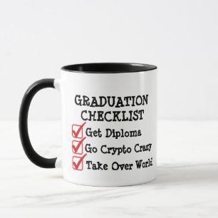 Graduation Checklist Plan Mug, Funny Grad Gift Mug