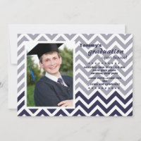 Graduation Chevron Photo Invitation