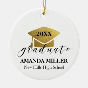 Graduation Christmas Ornament gold cap