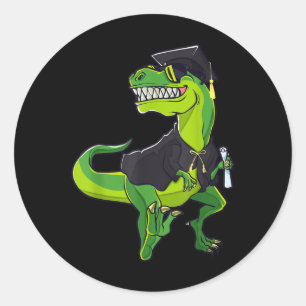 Graduation Cl Of 2025 Funny Dinosaur T-rex Graduat Classic Round Sticker