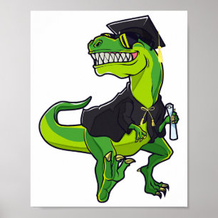 Graduation Cl Of 2025 Funny Dinosaur T-rex Graduat Poster