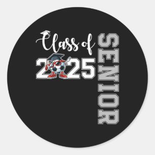 Graduation Cl Of 2025 Senior Dabbing Soccer Toddle Classic Round Sticker