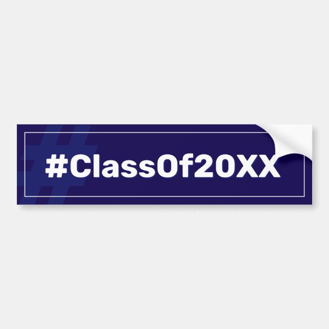 Graduation Class Hashtag Bumper Sticker (Front)