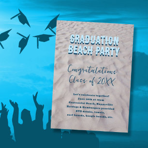 Graduation Class Invitation Beach Party Theme