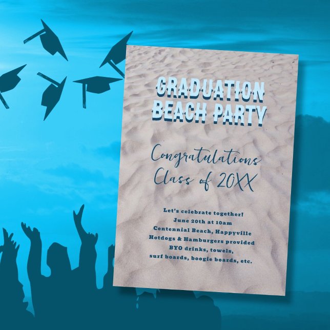 Graduation Class Invitation Beach Party Theme (Creator Uploaded)
