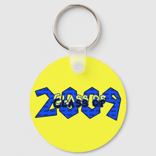 Graduation Class of 2009 Blue and yellow Key Ring (Front)