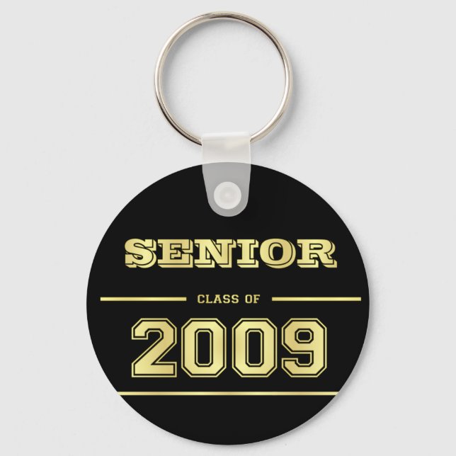 Graduation Class of 2009 Key Ring - Black and Gold (Front)