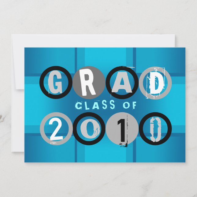 Graduation Class Of 2010 Circle Blue Invitation (Front)