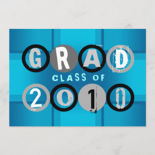 Graduation Class Of 2010 Circle Blue Invitation