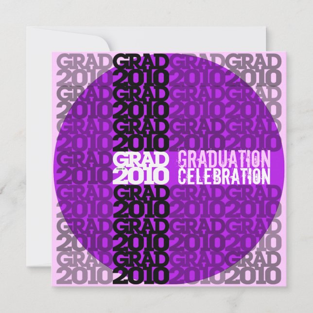 Graduation Class Of 2010 Font Purple Announcement (Front)
