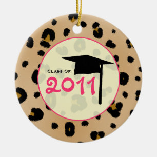 Graduation Class of 2011 Leopard Print & Pink Ceramic Ornament