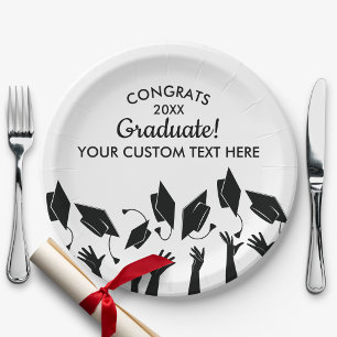 Graduation Class of 2018 Congrats Grad Cap Custom Paper Plate