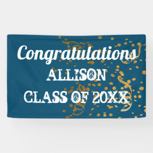 Graduation Class Of 2020 Blue Gold Personalized Banner