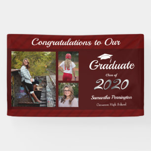 Graduation Class of 2020 Photo Collage Wine Banner