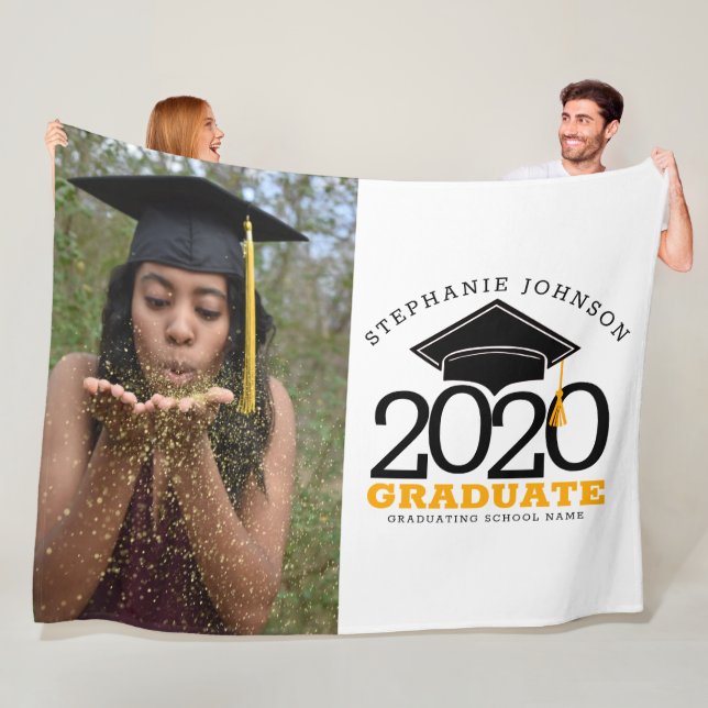 Graduation Class of 2020 Photo Name Custom Fleece Blanket (In Situ)