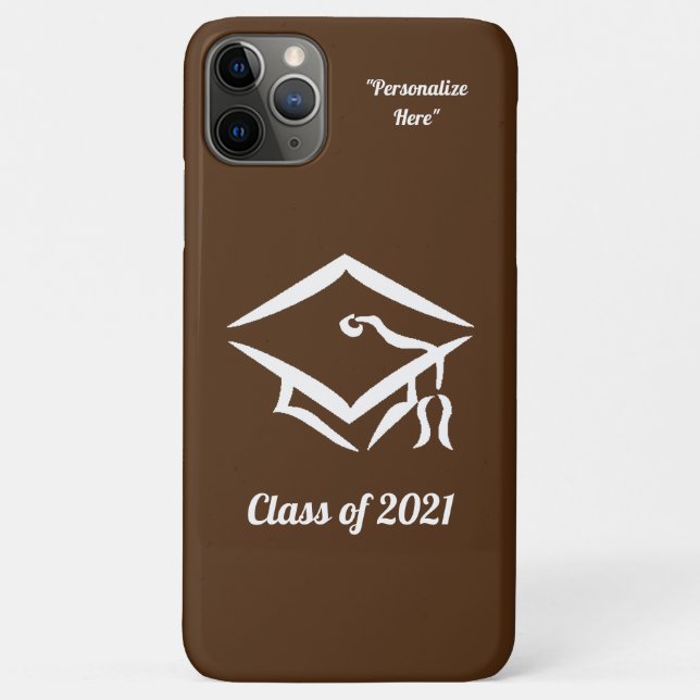 Graduation Class of 2021 BRNWHT Case-Mate iPhone Case (Back)