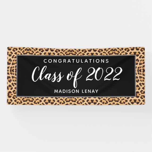 Graduation Class of 2022 Leopard Personalised Banner (Horizontal)