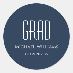 Graduation Class of 2024 Blue Classic Round Sticker