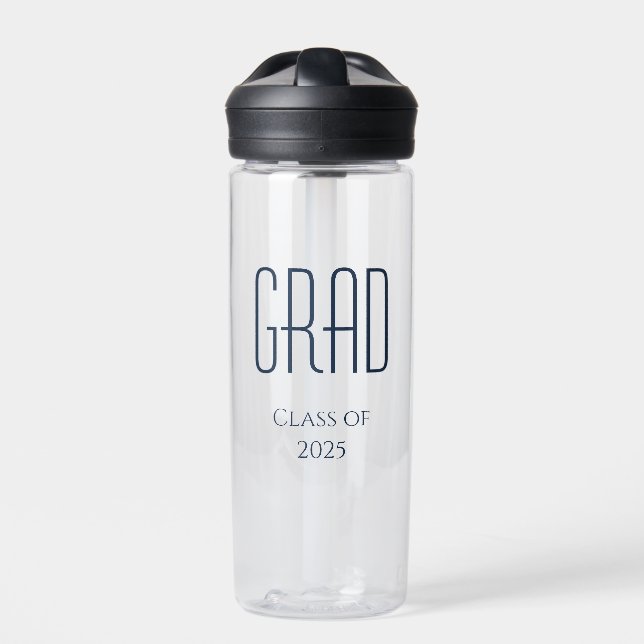 Graduation Class of 2024 Minimalist Modern  Water Bottle (Front)