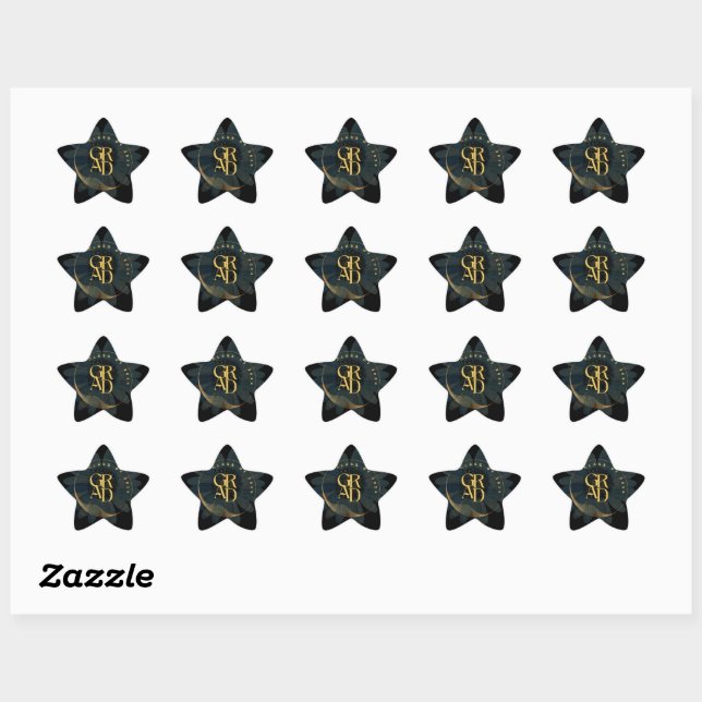 Graduation class of 2024 Script Star Sticker (Sheet)