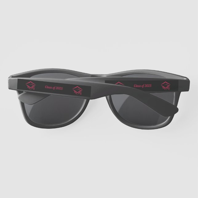 Graduation Class of 2025 BLKDKRD Custom Year Name Sunglasses (Back)