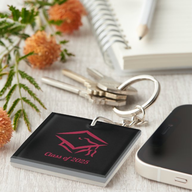 Graduation Class of 2025 BLKDKRD Customise Year Key Ring (Front Right)