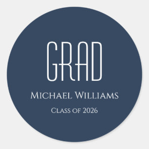 Graduation Class of 2025 Blue Classic Round Sticker