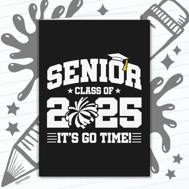 Graduation Class of 2025 Cheerleader Cheer Senior Card (Creator Uploaded)