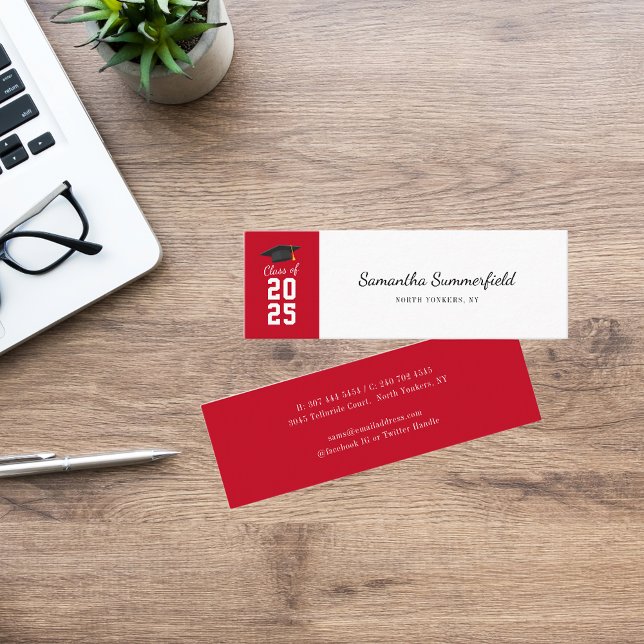 Graduation Class of 2025 Elegant Grad Calling Mini Business Card (Graduation Class of 2025 Elegant Grad Calling Mini Business Card)