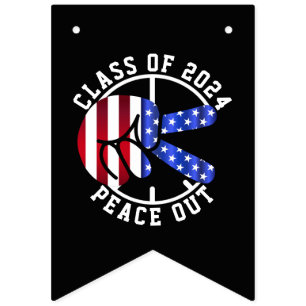 Graduation Class Of 2025 Peace Out Graduate Party Bunting