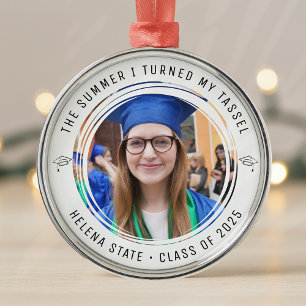 Graduation Class of 2025 Photo Keepsake Metal Ornament