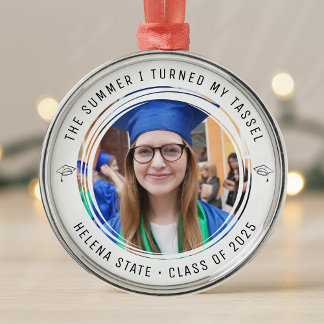 Graduation Class of 2025 Photo Keepsake Metal Ornament