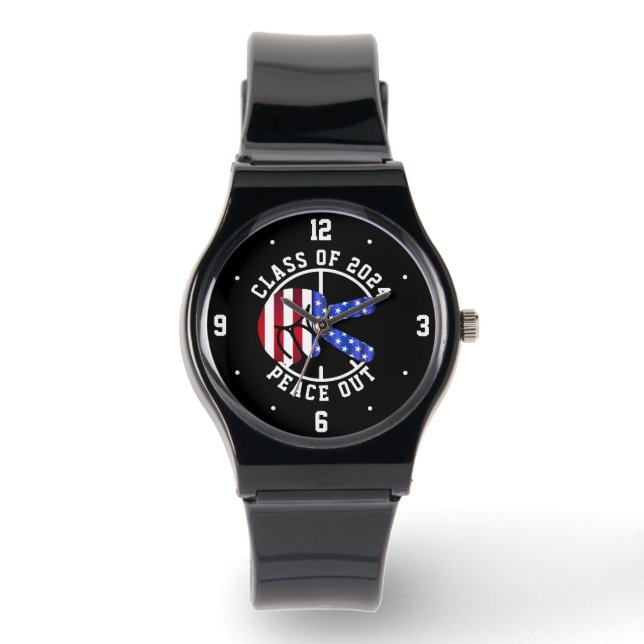 Graduation Class Of 2025 USA Peace Out Keepsake E Watch (Front)