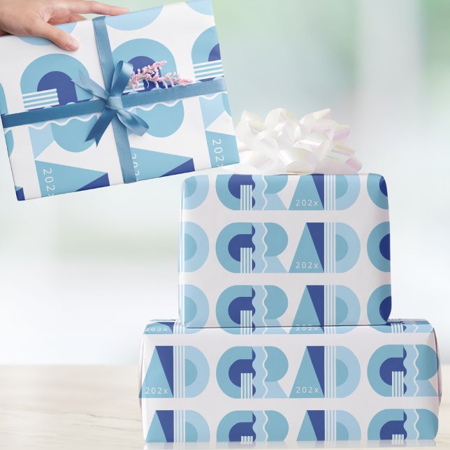 Graduation class of 2026 blue gift wrapping paper (Creator Uploaded)