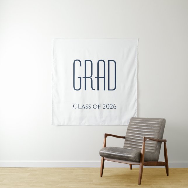 Graduation Class of 2026 Minimalist Tapestry (In Situ)