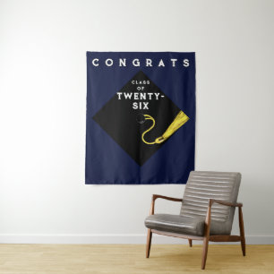 Graduation Class of 2026 Photo Backdrop Tapestry