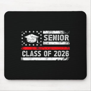 Graduation class of 2026 senior american flag high mouse pad