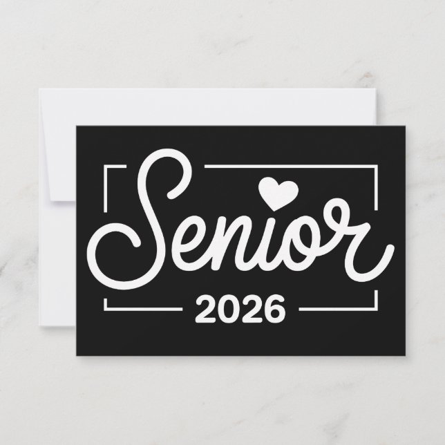 Graduation Class Of 2026 Senior Heart Graduate Announcement (Front)