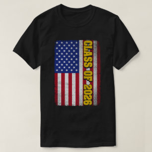 Graduation Class Of 2026 Senior Usa American Flag T-Shirt