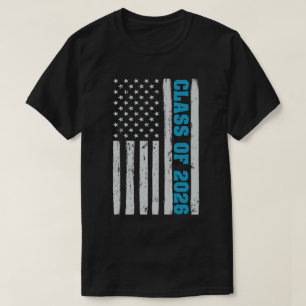 Graduation Class Of 2026 Senior Usa American Flag T-Shirt