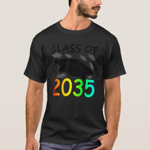 Graduation Class Of 2035 Hand Prints Space Pre K 1 T-Shirt