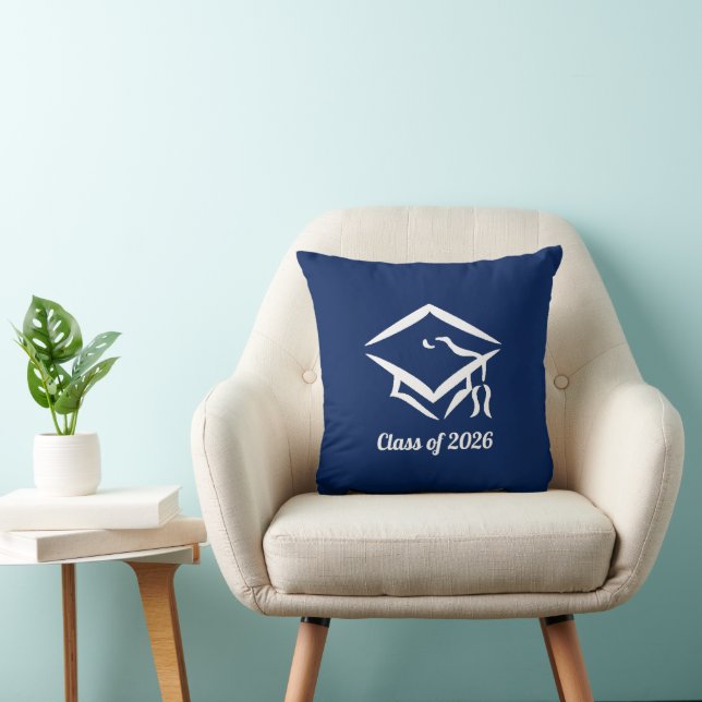 Graduation Class of 20?? BLUCLWHT Customise Year Cushion (Chair)
