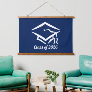 Graduation Class of 20?? BLUCLWHT Customise Year Hanging Tapestry